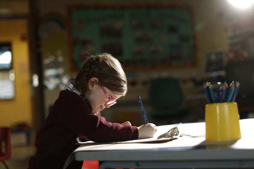 Ind - Edge Grove Prep - Girl Studying In Dark - FAVE