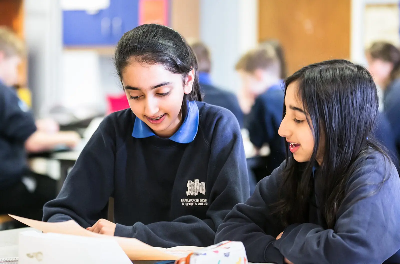 Students working together in classroom