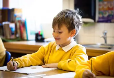 Young student writing