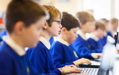 Students working at computers