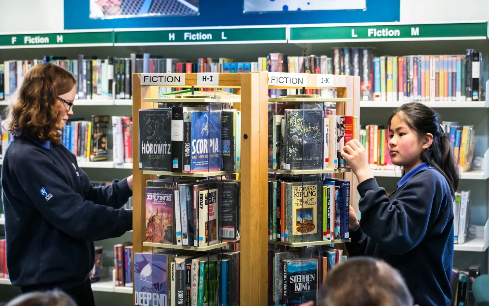 Students in library